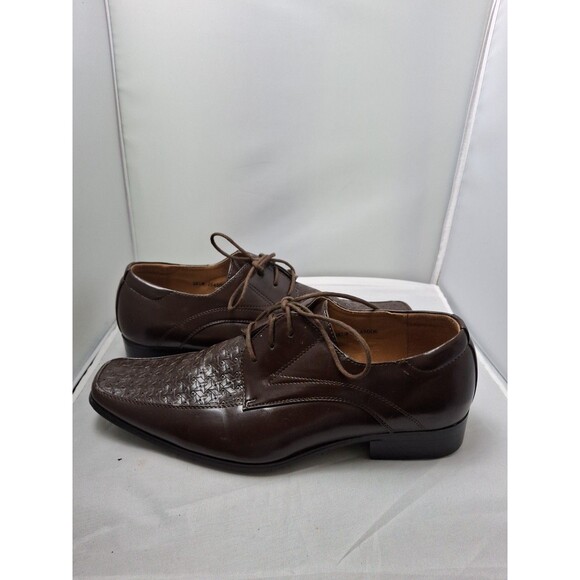 IZAK MATALINI Men\'s Brown Dress Shoes Size 7.5 Woven Details Oxfords main image 9